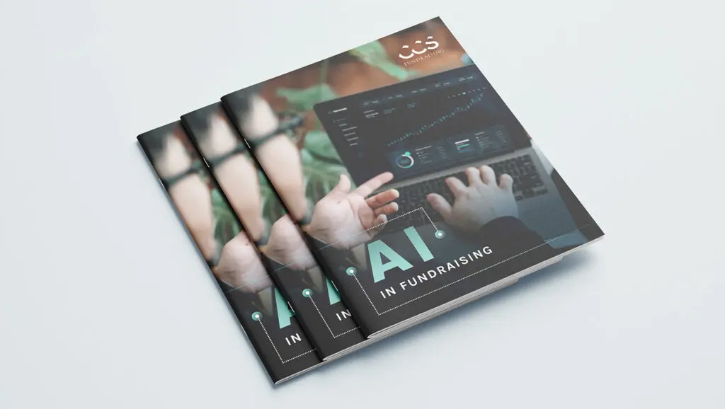 A graphic of a spread of AI in Fundraising papers.