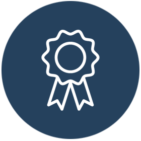 A ribbon icon representing excellence