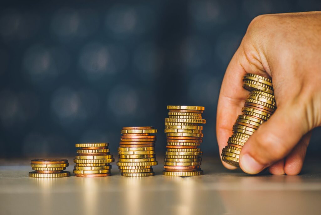 Image of coin stacks.