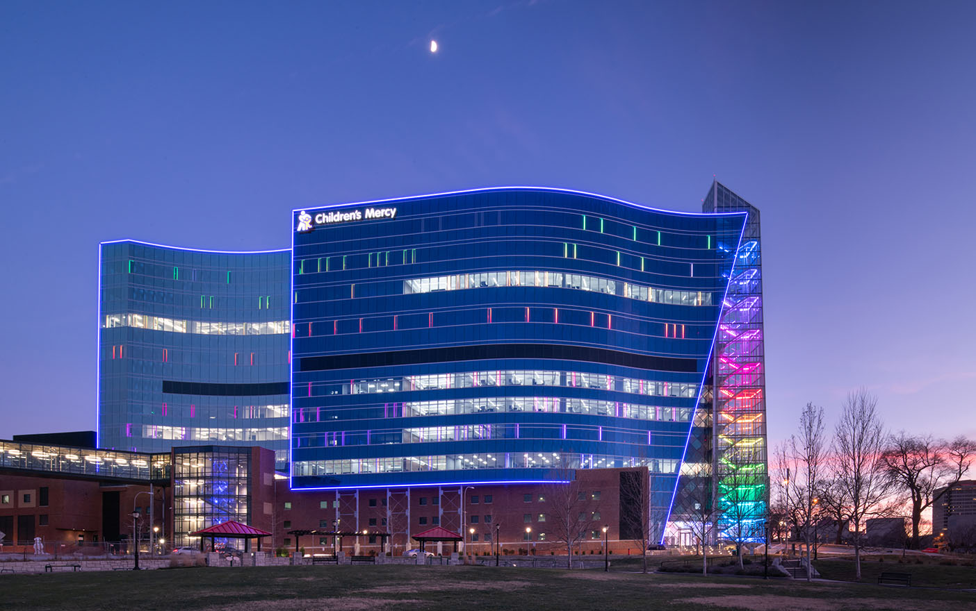 Aerial view of the Children's Mercy building in Kansas City.