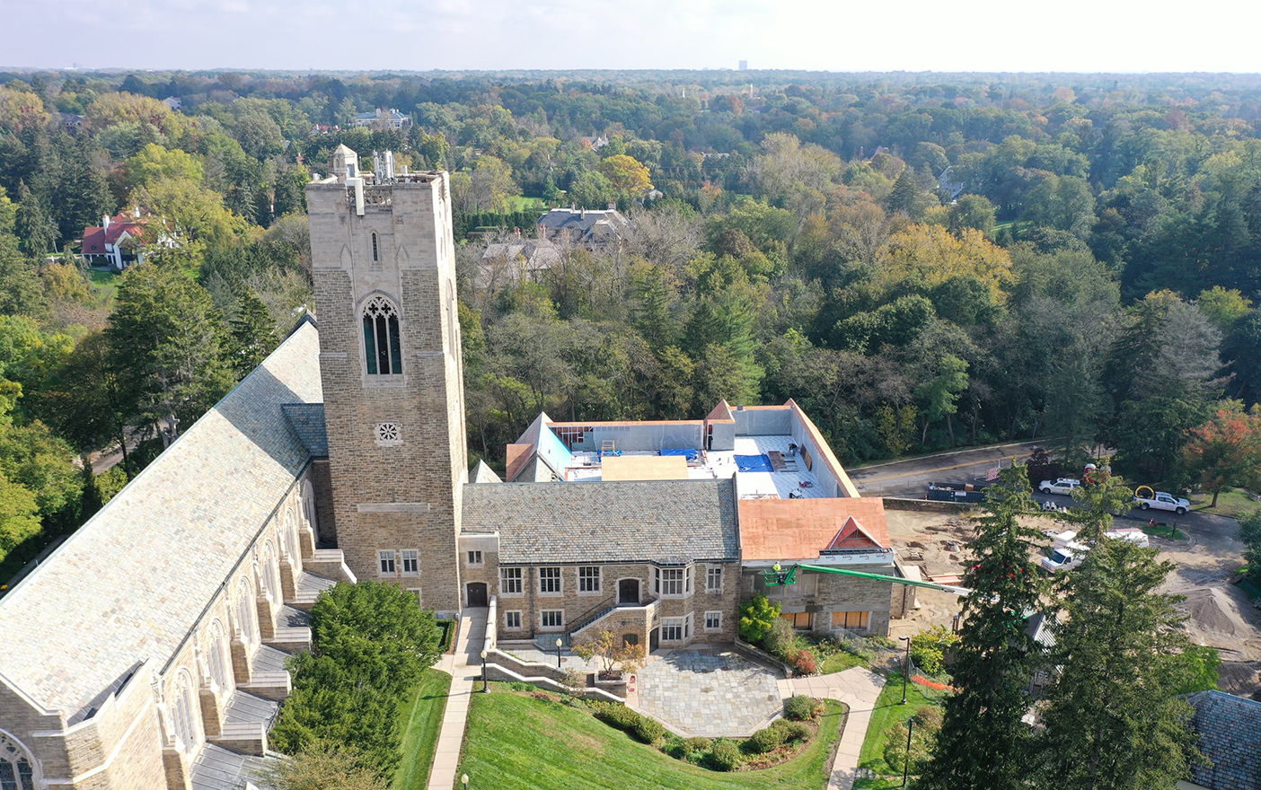 A picture of construction at Christ Church Cranbrook.