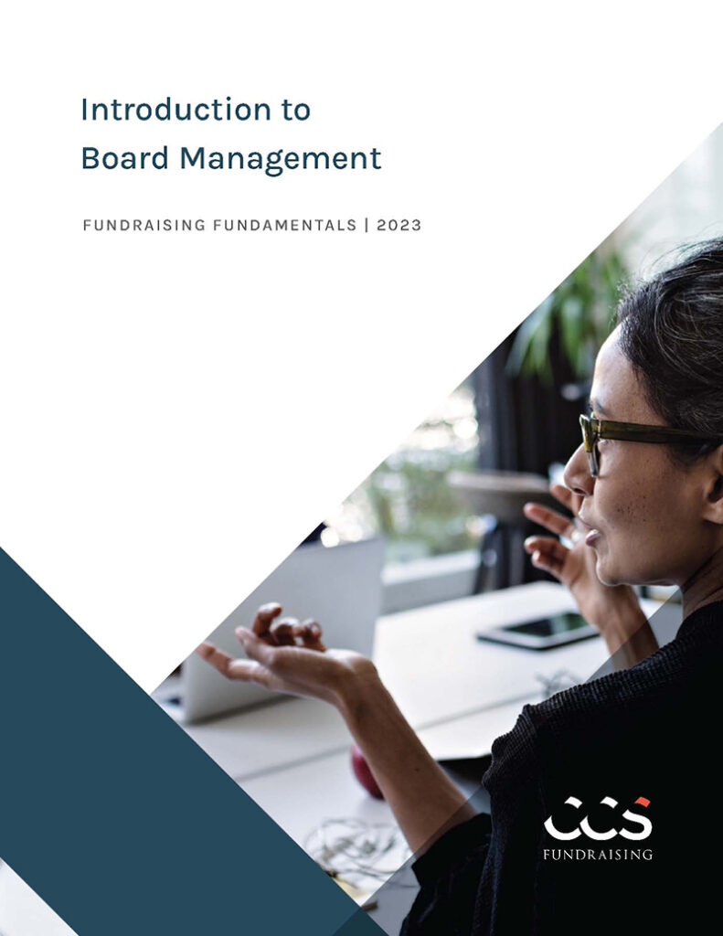 The cover image for Introduction to Board Management, Fundraising Fundamentals, 2023