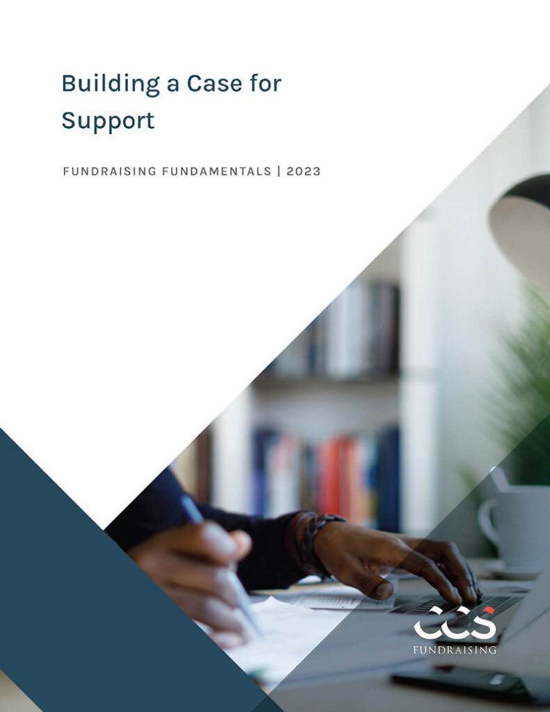 The cover image for Building a Case for Support, Fundraising Fundamentals, 2023