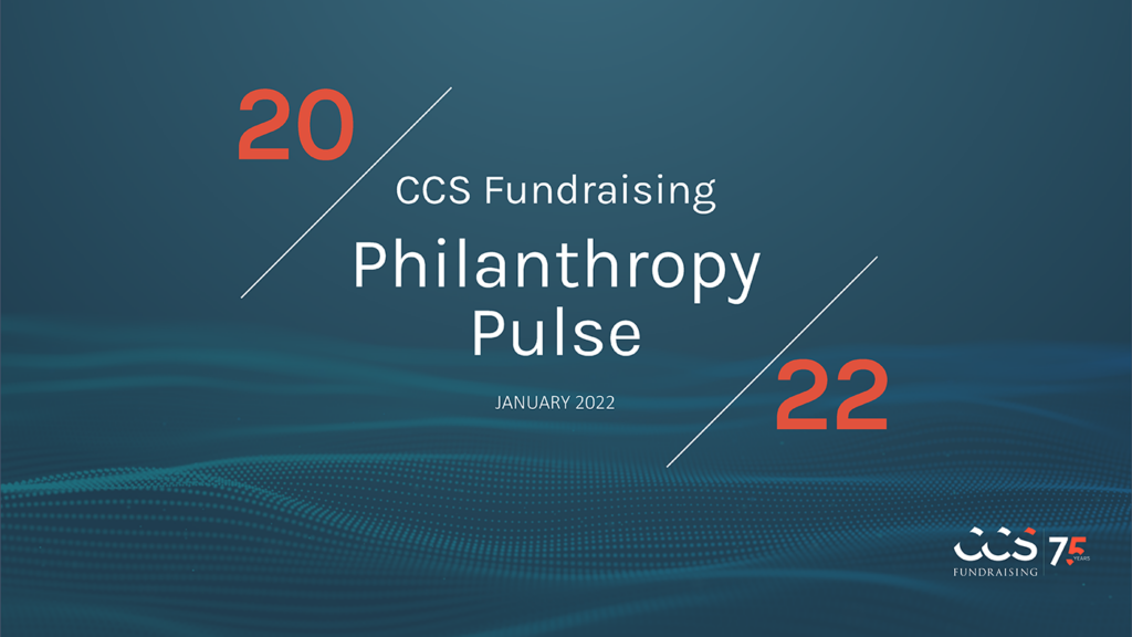 The cover image of the 2022 CCS Philanthropy Pulse report.