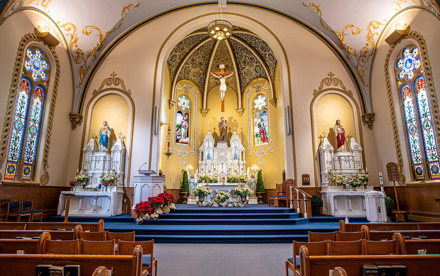 A picture of the interior of St. Joseph Catholic Church.