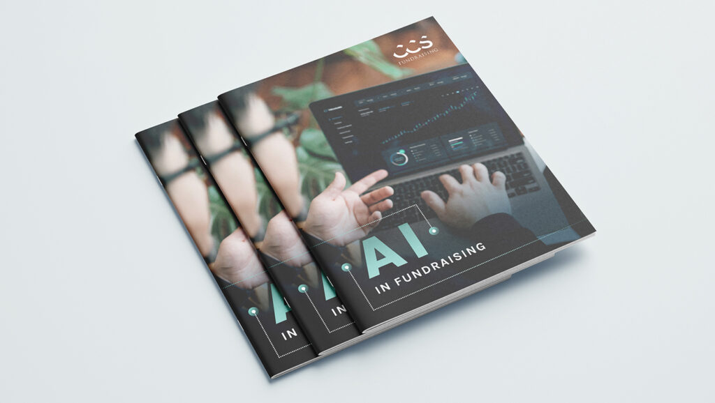 A graphic of a spread of AI in Fundraising papers.
