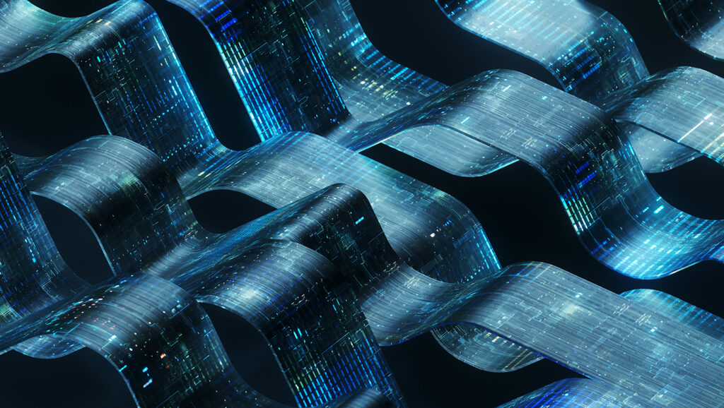 A wavy digital pattern to represent CCS Fundraising's Donor Lifetime Value Webinar